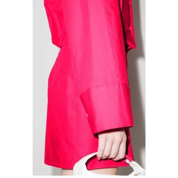 The Attico Wide Sleeve Cotton Shirt Dress in Bouganville NWT Size 36 - Picture 3 of 14